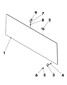 Euro Cab Rear Glass Diagram and Parts List for 46F 4X4-1I018G-1I019G-37ACH010 Cub Cadet Lawn Tractor Accessories